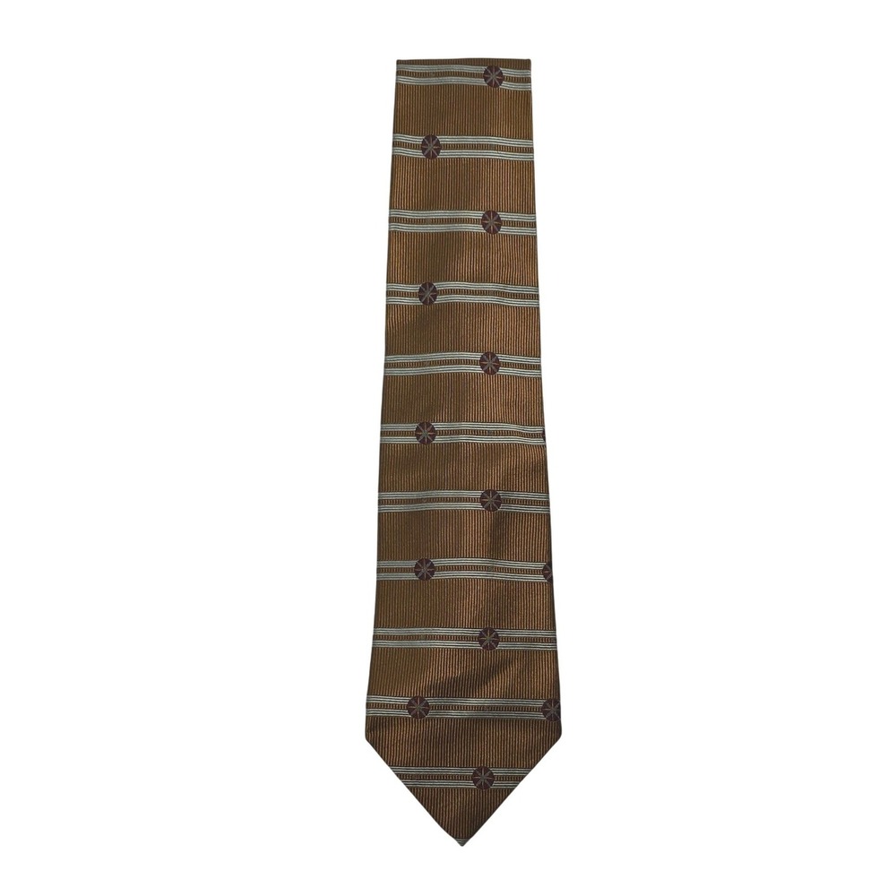 Jos. A. Bank Corporate Collection Silk Tie Bronze Silver Medallion Handsewn USA